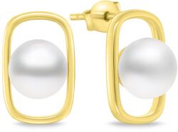 Brilio Silver Cercei fermecători placați cu aur cu perle EA905Y