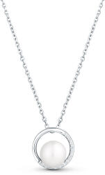 JwL Luxury Pearls Colier fin cu perlă autentică și zirconii JL0833 (lănțișor, pandantiv)