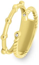 Brilio Silver Inel fermecător placat cu aur cu zirconi RI094Y 52 mm