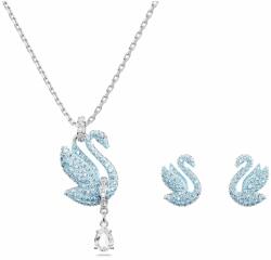 Swarovski Set de bijuterii fermecător cu cristale Iconic Swan 5660597 (cercei, colier)
