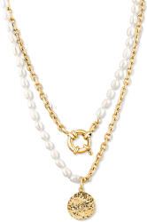 JwL Luxury Pearls Colier elegant placat cu aur cu perle de râu autentice JL0798