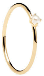 PDPAOLA Inel elegant placat cu aur cu perla Solitary Pearl Essentials AN01-160 54 mm