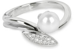 Silver Cat Inel elegant din argint cu zirconi și o perlă SC215 60 mm