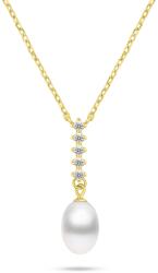 Brilio Silver Colier frumos de perle reale placat cu aur NCL130Y