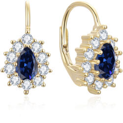 Beneto Cercei placați cu aur cu pietre de zircon albastru AGUC3298BL-GOLD