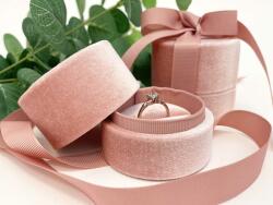 JK Box Cutie de cadou roz pentru inel cu panglică LTR-3/P/A5