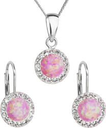 Evolution Group - Pavona Evolution Group Set de bijuterii strălucitoare cu cristale Preciosa 39160.1 & light rose opal (cercei, lanț, pandantiv)