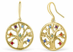 CRYSTalp Cercei frumoși placați cu aur cu cristale Chakra Tree of life 40093. MLT. G