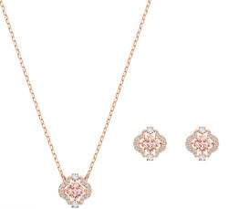 Swarovski Set de bijuterii placat cu aur roz cu cristale Sparkling Dance 5516488 (colier, cercei)