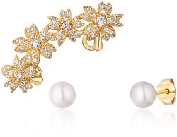 JwL Luxury Pearls Set minunat de cercei placați cu aur (1x cercel fără gaură, 2x cercei clasici) JL0780