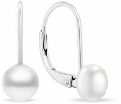 Brilio Silver Cercei finuți din argint cu perle autentice EA409W/410/411 0, 6 cm