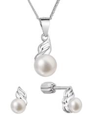 Evolution Group Set de bijuterii fermecătoare cu perle naturale 29046.1B (cercei, lănțișor, pandantiv)