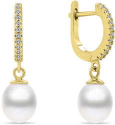 Brilio Silver Cercei fermecători placați cu aur cu perle EA650Y