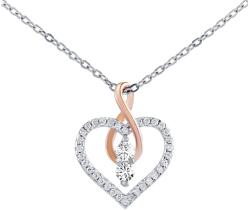 Silvego Colier din argint Camilla cu pandantiv inimă și Infinity cu strălucire zirconiu DCC1607028N