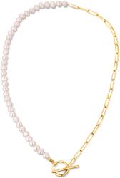JwL Luxury Pearls Colier trendy placat cu aur cu perle de râu naturale JL0787