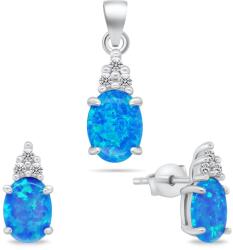 Brilio Silver Set frumos de bijuterii cu opale SET245WB (cercei, pandantiv)