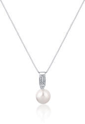 JwL Luxury Pearls Colier elegant cu perlă adevărată și zircon JL0748 (lănțișor, pandantiv)
