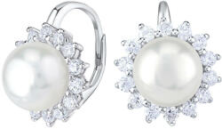 Silvego Cercei frumoși din argint cu perlă albă adevărată LPS0156A