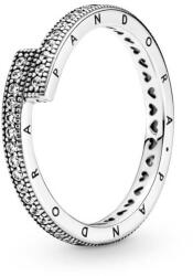 Pandora Inel delicat din argint Logo și inimioare 199491C01 50 mm