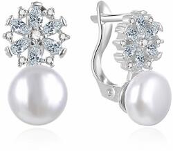 MOISS Cercei eleganți din argint cu perle și zircon E0002566