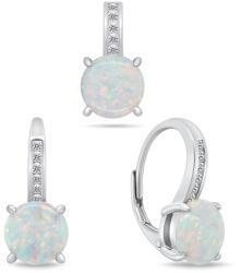 Brilio Silver Set de bijuterii atemporale cu opale SET246W (cercei, pandantiv)
