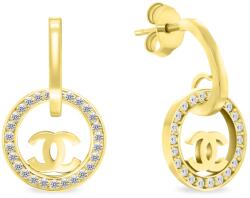 Brilio Silver Cercei eleganți placați cu aur cu zirconi World Icon EA986Y