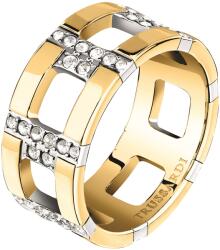 Trussardi Inel distinctiv placat cu aur cu zirconi T-Logo TJAXC38 54 mm