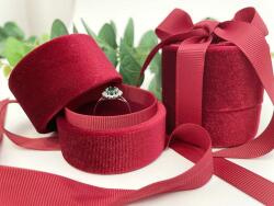 JK Box Cutie cadou roșie pentru inel cu panglică LTR-3/P/A7