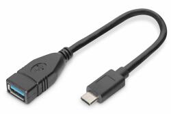 ASSMANN USB Type-C adapter cable, OTG, type C - A M/F, 0, 15m, 3A, 5GB, 3.0 Version, bl (DB-300315-001-S)