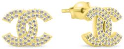 Brilio Silver Cercei strălucitori placați cu aur cu pietre de zircon transparente World Icon EA1016Y