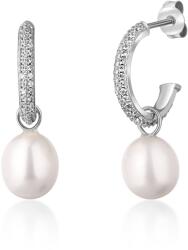 JwL Luxury Pearls Cercei cercuri minunați argintii cu perle autentice 2in1 JL0770