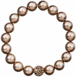 Evolution Group Colier de perle cu mărgele și cristale Preciosa 33074.3 bronze