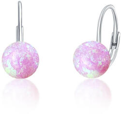 JVD Cercei delicați din argint cu opal sintetic roz SVLE0783XF6O400