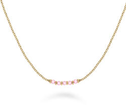 Rosefield Colier delicat placat cu aur cu mărgele roz Essentials JNPRG-J811