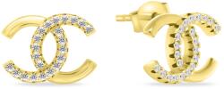 Brilio Silver Cercei de modă placați cu aur cu zirconi World Icon EA987Y