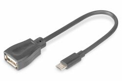 ASSMANN USB 2.0 adapter cable, OTG, type micro B - A M/F, 0.2m, USB 2.0 conform, bl (DB-300309-002-S)