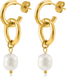Troli Cercei simpatici placați cu aur cu perle VAAJDE201463G
