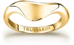 Trussardi Inel modern din oțel placat cu aur T-Design TJAXA07 52 mm