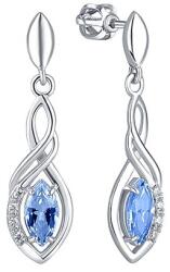 Brilio Silver Cercei lungi argintii cu cristale albastre 436 001 00573 0400500