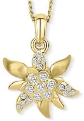 CRYSTalp Colier elegant placat cu aur Floare de colț cu cristale 3159. G