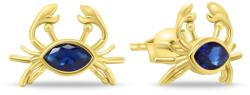 Brilio Silver Cercei frumoși placați cu aur cu pietre de zircon albastre Crab EA862Y