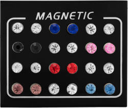 Troli Set modern de cercei magnetici cu cristale colorate (margele, mini brosa)