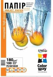 COLORWAY Fotópapír, magasfényű (high glossy), 180 g/m2, 10x15, 100 lap (PG1801004R) - majorsoft
