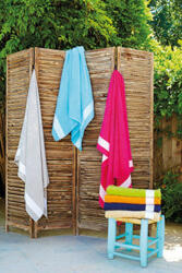 Kariban Uniszex törölköző Kariban KA118 Beach Towel -100X160, Turquoise/White