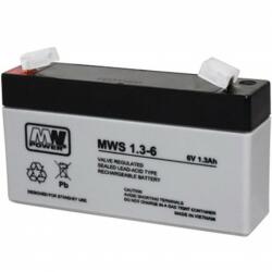 MW Акумулаторна батерия MW MWS 1.3-6, 6V, 1.3Ah, AGM, F1 конектори (MWS 1.3-6)