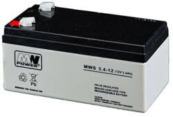 MW Акумулаторна батерия MW MWS 3.4-12, 12V, 3.4Ah, AGM, F1 конектори (MWS 3.4-12)