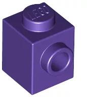 LEGO® 87087c89 - LEGO sötétlila kocka 1 x 1 méretű oldalán 1 bütyökkel (87087c89)