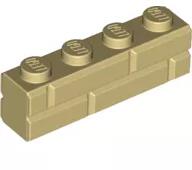 LEGO® 15533c2 - LEGO világos krémszínű (tan) kocka 1 x 4 méretű téglafal mintával (15533c2)