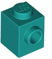 LEGO® 87087c39 - LEGO sötét türkiz kocka 1 x 1 méretű oldalán 1 bütyökkel (87087c39)