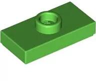 LEGO® 15573c36 - LEGO élénk zöld lap 1 x 2 méretű 1 bütyökkel - jumper, az alján bütyök aljzattal (15573c36)